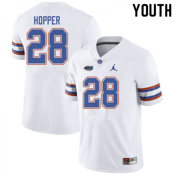 Jordan Brand Youth #28 Ty'Ron Hopper Florida Gators College Football Jerseys White